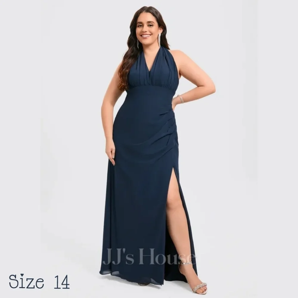 J.J's House 293496 Dusty Rose Chiffon Bridesmaid Dress - Picture 9 of 11